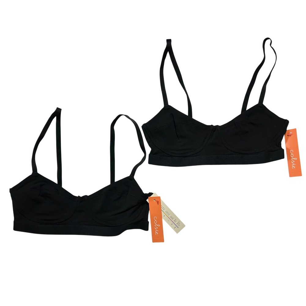 Colsie Black Wireless Bralette Comfort Everyday Bra XS 32A 32B Lot of 2